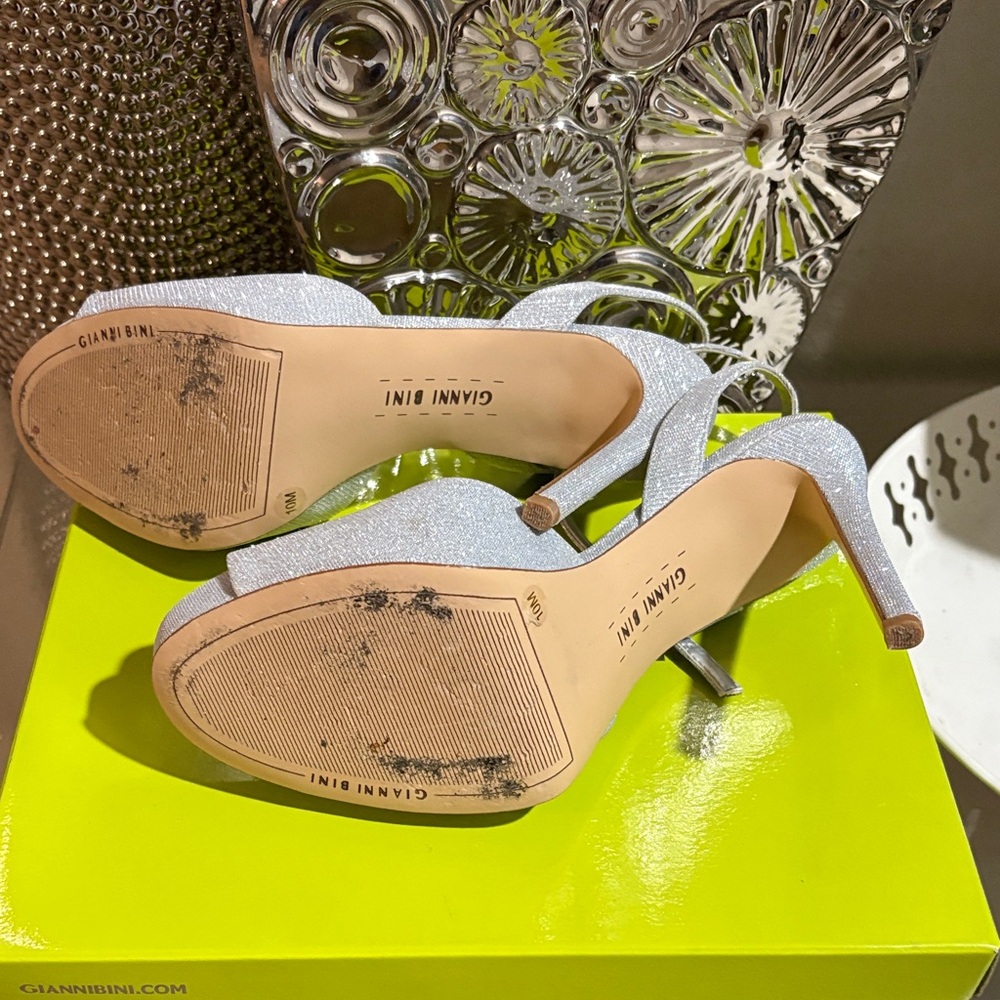 Gianni Bini Shimmering Silver Heels - Picture 5 of 5